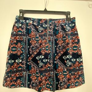 H&M mini velvet skirt, navy blue, size 4